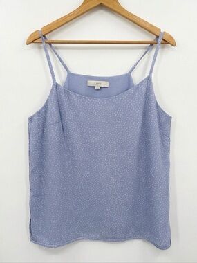 LOFT Women's Light Blue Bird Patterned Camisole Size XL